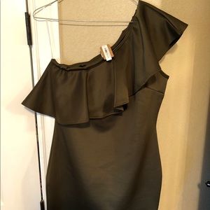 Olive Ruffle one shoulder dress